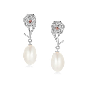 Baroque Pearl Silver Earrings - Carnation | LOVE BY THE MOON