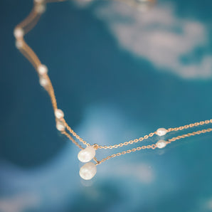 Freshwater Pearl Gold Necklace | LOVE BY THE MOON