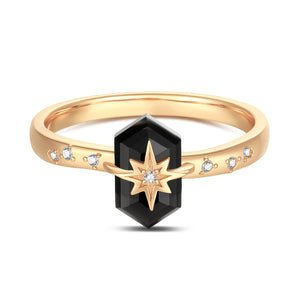 Obsidian Gold Ring - Magic Stone
