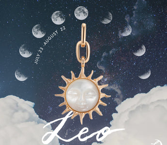 Leo's zodiac mother of pearl pendant by Love by the Moon Studio