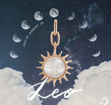 Leo's zodiac mother of pearl pendant by Love by the Moon Studio