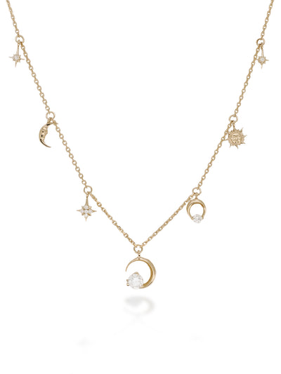 14K 黃金 璀璨星辰  鑽石 短項鍊 - Nova