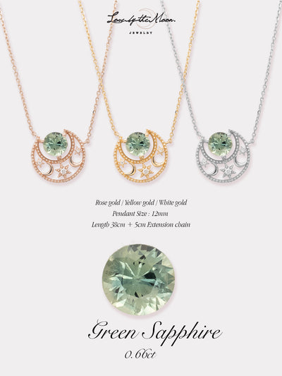 (One of a Kind) 14K Gold Manifest Necklace - Green Sapphire