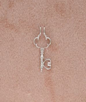 14K White Gold Key Pendant