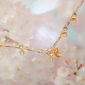 (Special Edition) Blue Topaz Gold Dangle Choker - Lily of the Valley | LOVE BY THE MOON