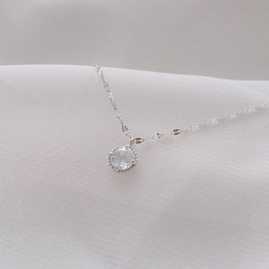 Rose Cut Diamond 14K White Gold Necklace - Ethereal