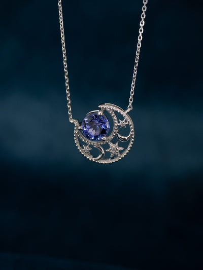 14K White Gold Tanzanite & Diamond Necklace  - Manifest