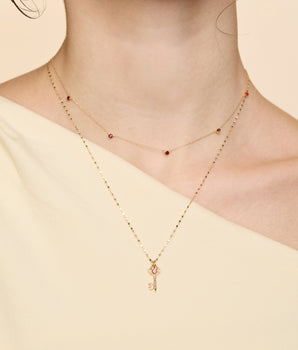 LOVE BY THE MOON 14K Gold Garnet Necklace