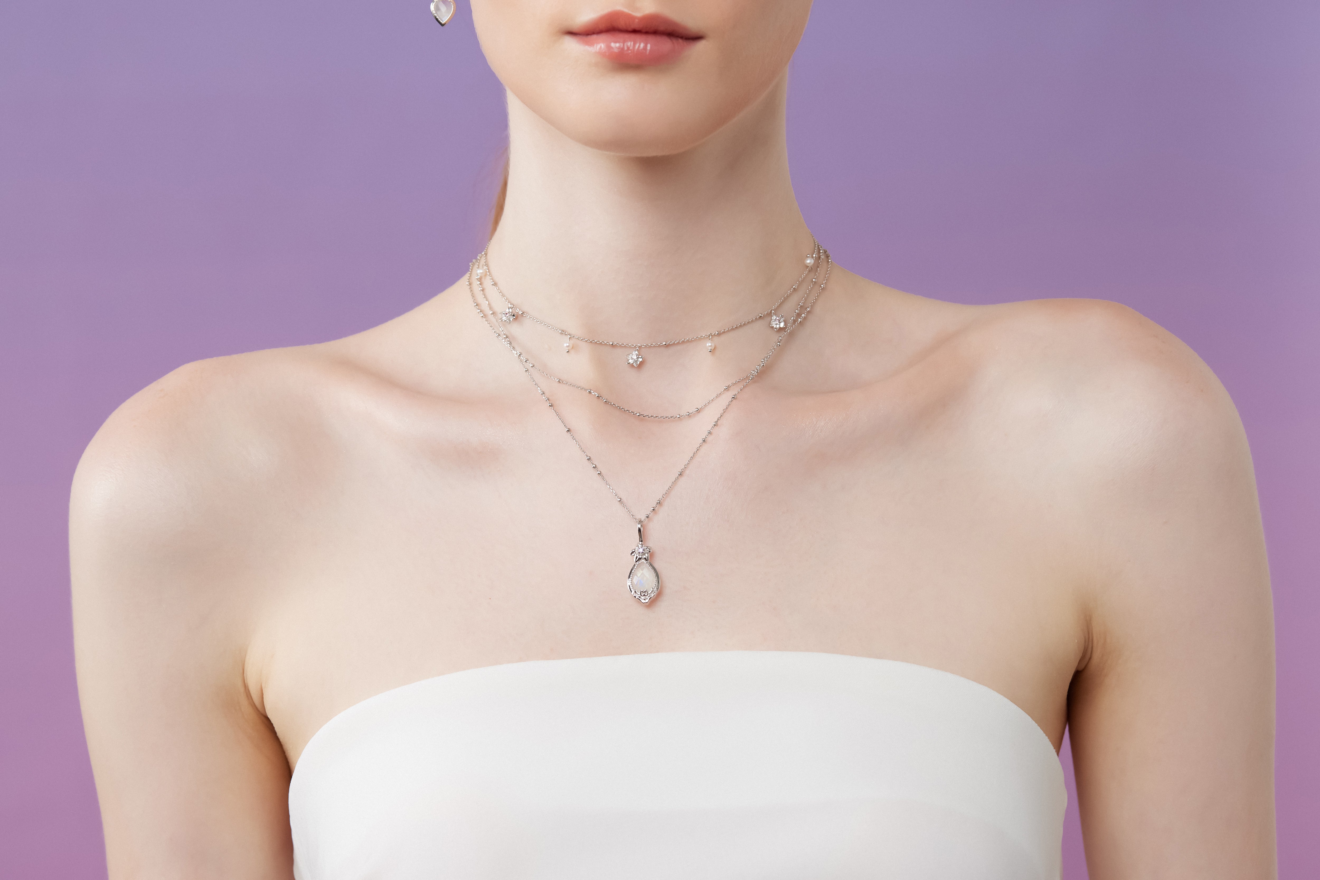 Freshwater Pearl Floral Silver Choker - Iris | LOVE BY THE MOON