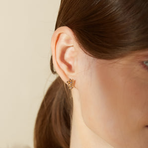 Gold Flower Stud Earrings - Poinsettia | LOVE BY THE MOON