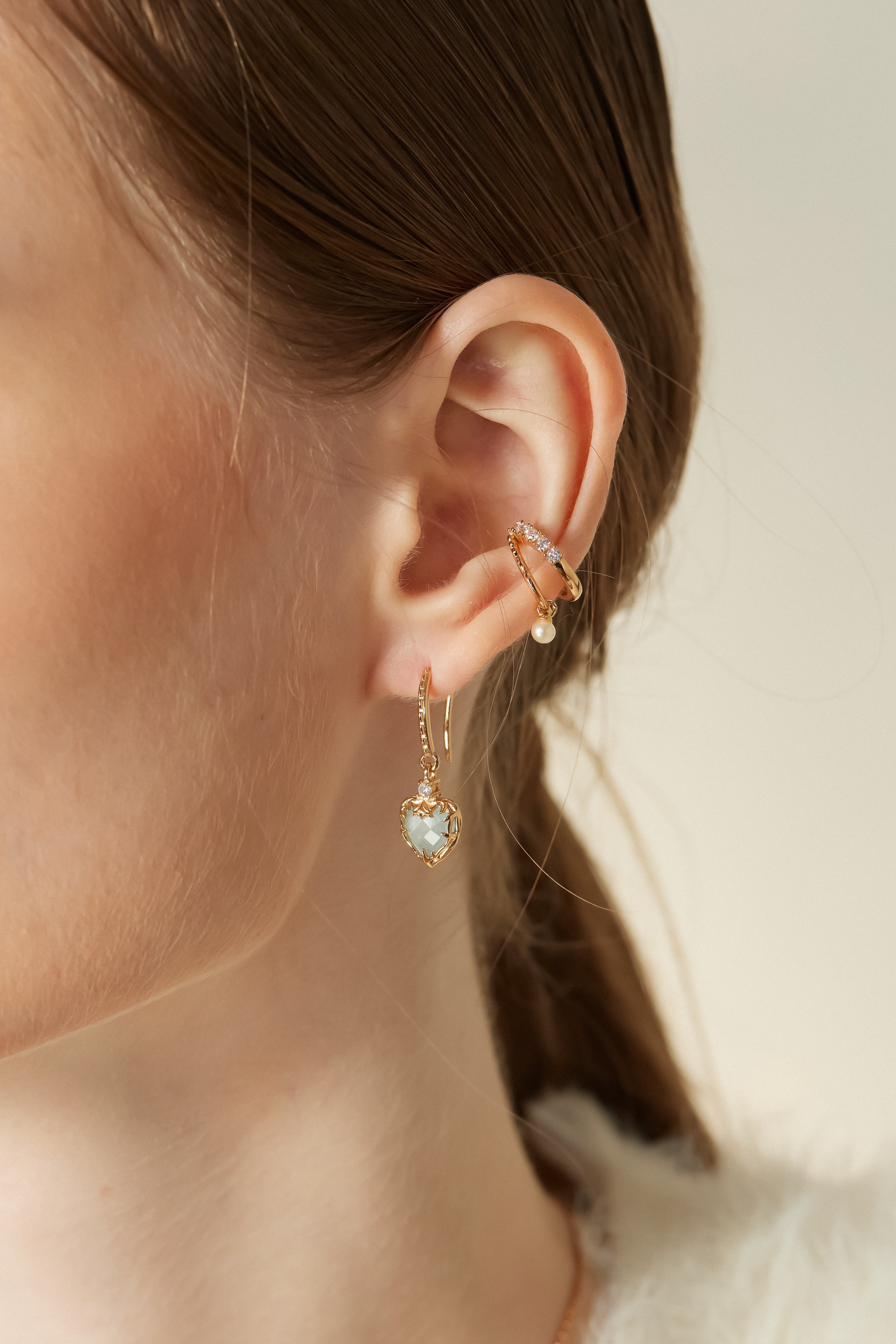 Aquamarine Gold Earrings - Miracle | LOVE BY THE MOON
