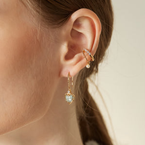 Aquamarine Gold Earrings - Miracle | LOVE BY THE MOON