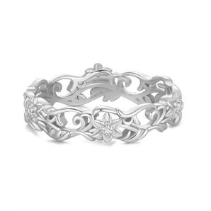 Silver Floral Ring - Daffodil | LOVE BY THE MOON
