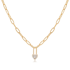 Gold Heart Lock Chain	Necklace | LOVE BY THE MOON