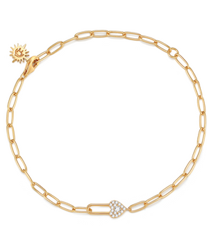 Gold Heart Lock Chain Bracelet