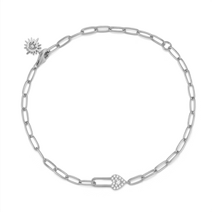 Silver Heart Lock Chain Bracelet | LOVE BY THE MOON