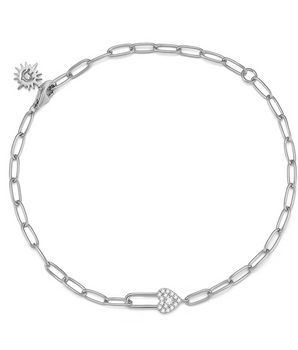Silver Heart Lock Chain Bracelet | LOVE BY THE MOON