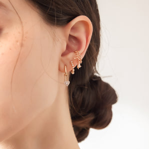 Gold Heart Lock Huggie Hoop Earrings | LOVE BY THE MOON