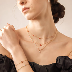 Gold Heart Lock Chain Bracelet | LOVE BY THE MOON