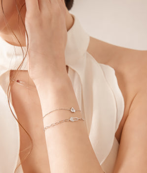 Silver Heart Lock Chain Bracelet | LOVE BY THE MOON