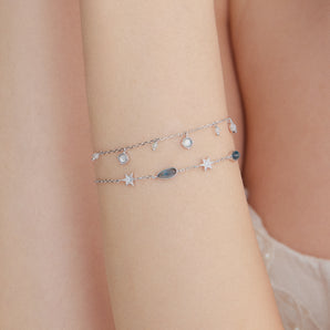 Blue Topaz Silver Star Bracelet - Lullaby