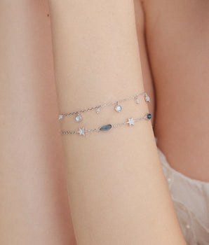 Blue Topaz Silver Star Bracelet - Lullaby
