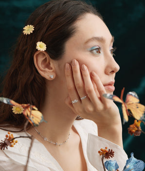 Moonstone Silver Heart Stud Earrings - Majesty | LOVE BY THE MOON