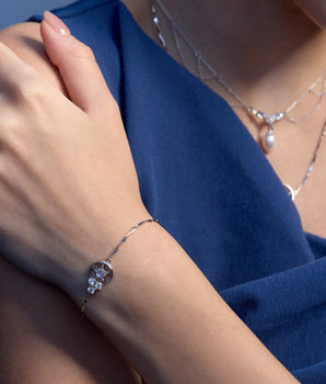 Moonstone Silver Moon & Star Bracelet - Celeste