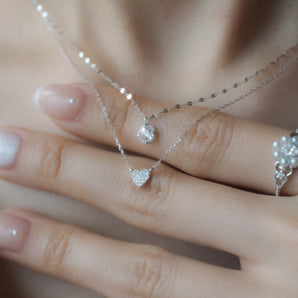 Rose Cut Diamond 14K White Gold Necklace - Ethereal