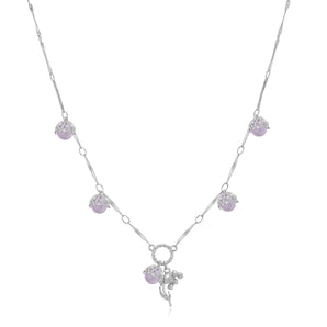 Amethyst Silver Dangle Choker - Lily of the Valley| LOVE BY THE MOON