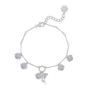 (Special Edition) Amethyst Silver Dangle Bracelet- Lily of the Valley | LOVE BY THE MOON