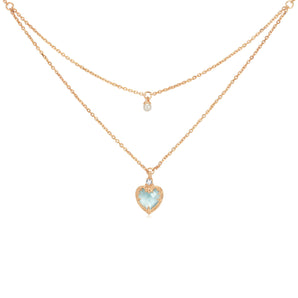 Aquamarine & Pearl Gold Necklace - Miracle | LOVE BY THE MOON