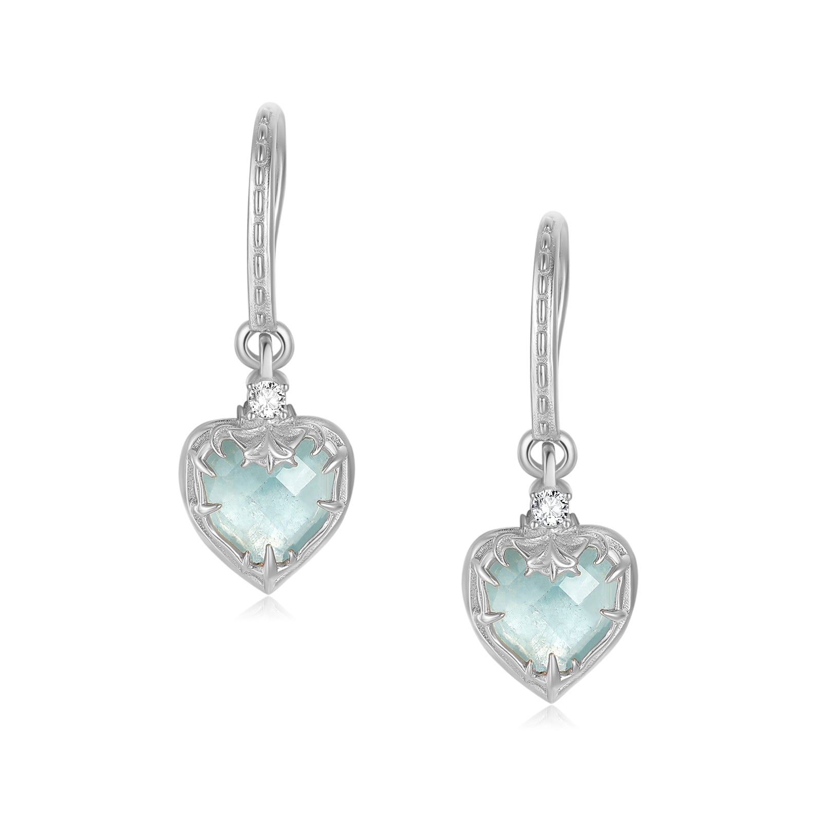 Aquamarine Silver Earrings - Miracle | LOVE BY THE MOON