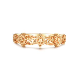 CZ Gold Floral Ring - Aster | LOVE BY THE MOON