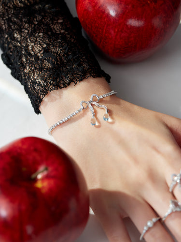 (Christmas Edition) Blue Topaz & Pearl Silver Ring & Bracelet Set | LOVE BY THE MOON