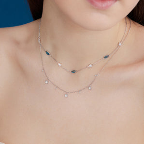 Blue Topaz Silver Star Choker - Lullaby