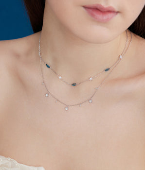 Blue Topaz Silver Star Choker - Lullaby