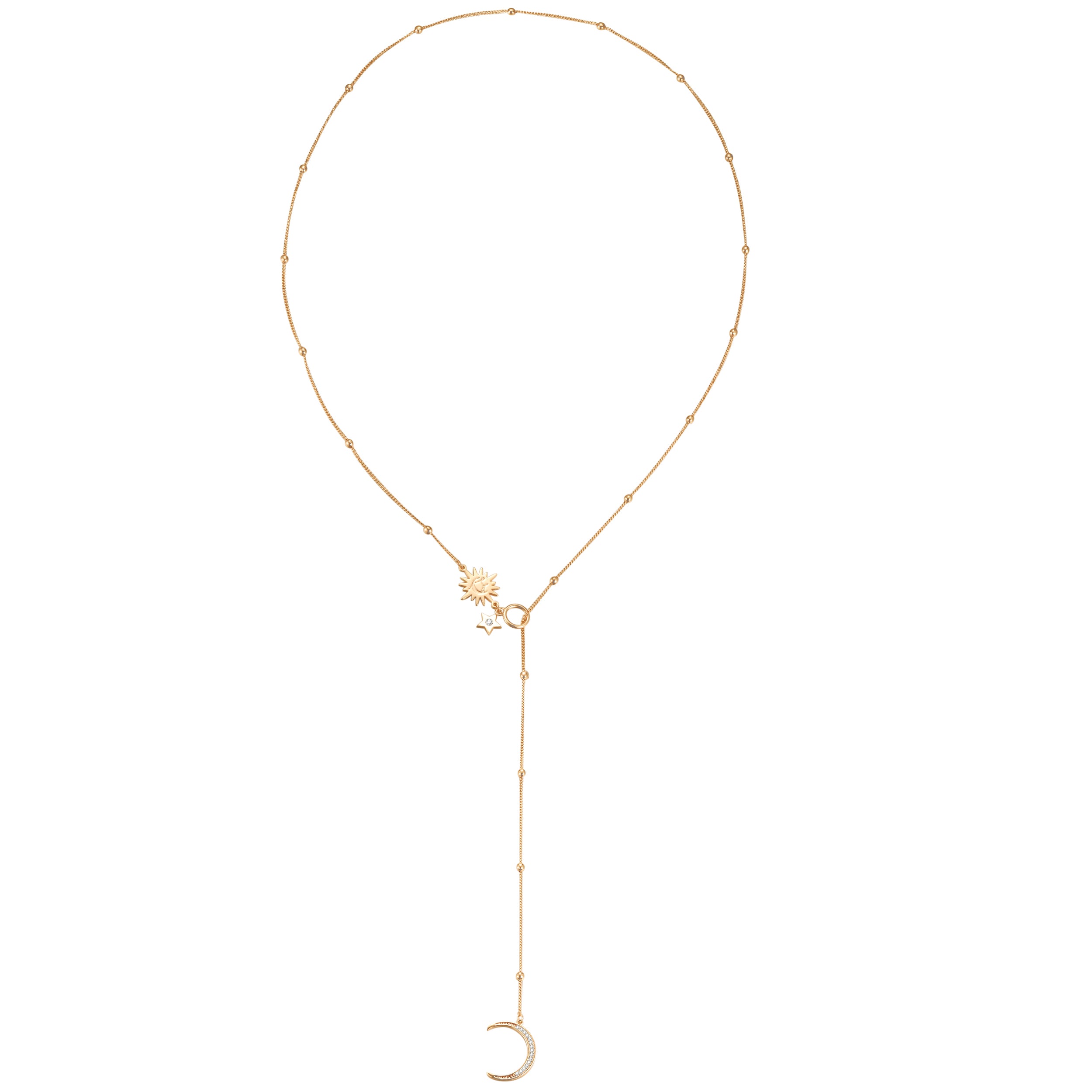 CZ Gold 2-Way Necklace - Stellar - Love By The Moon