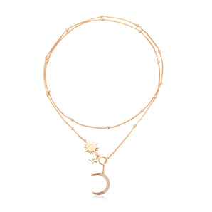 CZ Gold 2-Way Necklace - Stellar - Love By The Moon