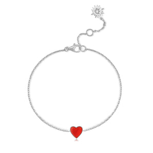 Silver Carnelian Double Sided Bracelet - Sweetheart | LOVE BY THE MOON