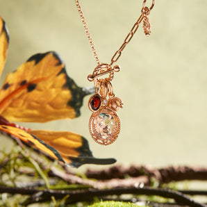 Clear Quartz Gold Necklace - Cheshire Cat | LOVE BY THE MOON