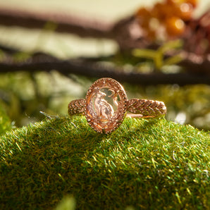 Clear Quartz Gold Ring - Cheshire Cat | LOVE BY THE MOON