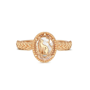 Clear Quartz Gold Ring - Cheshire Cat | LOVE BY THE MOON