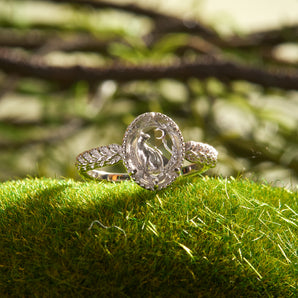 Clear Quartz Silver Ring - Cheshire Cat | LOVE BY THE MOON
