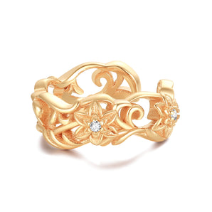 Gold Floral Ear cuff - Daffodil | LOVE BY THE MOON