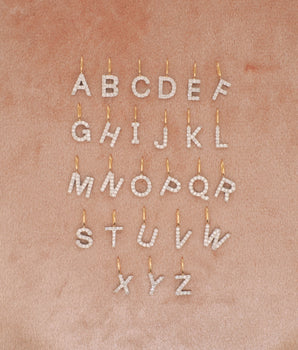 LOVE BY THE MOON 14K Gold Diamond Initial Pendant