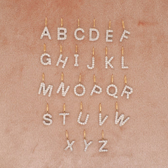 LOVE BY THE MOON 14K Gold Diamond Initial Pendant