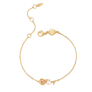 Freshwater Pearl Gold Bracelet - Carnation | LOVE BY THE MOON