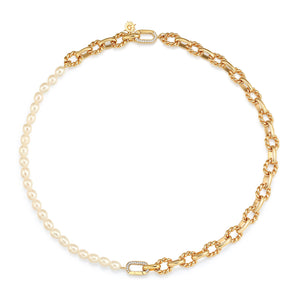 Freshwater Pearl Gold Link Choker/Double Bracelet | LOVE BY THE MOON