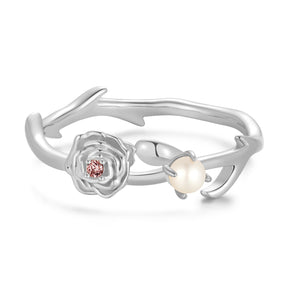 Freshwater Pearl Silver Ring - Carnation | LOVE BY THE MOON